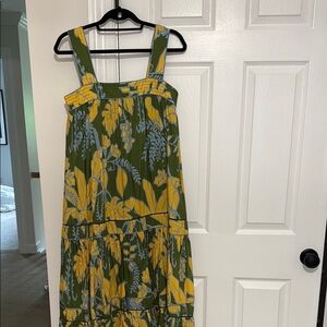 Farm Rio NWT Floral Green and Yellow Maxi Dress